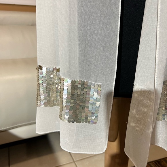 White and Sheer Scarf  73” long - Picture 2 of 3